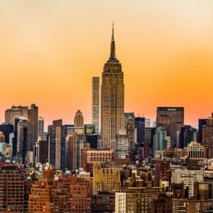 Midtown cityscape representing the esthetician salary nyc, the best state for estheticians